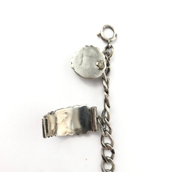 Native American Charm Bracelet 925 Sterling Silver Southwestern Vintage 7 1/8" - Picture 6 of 8